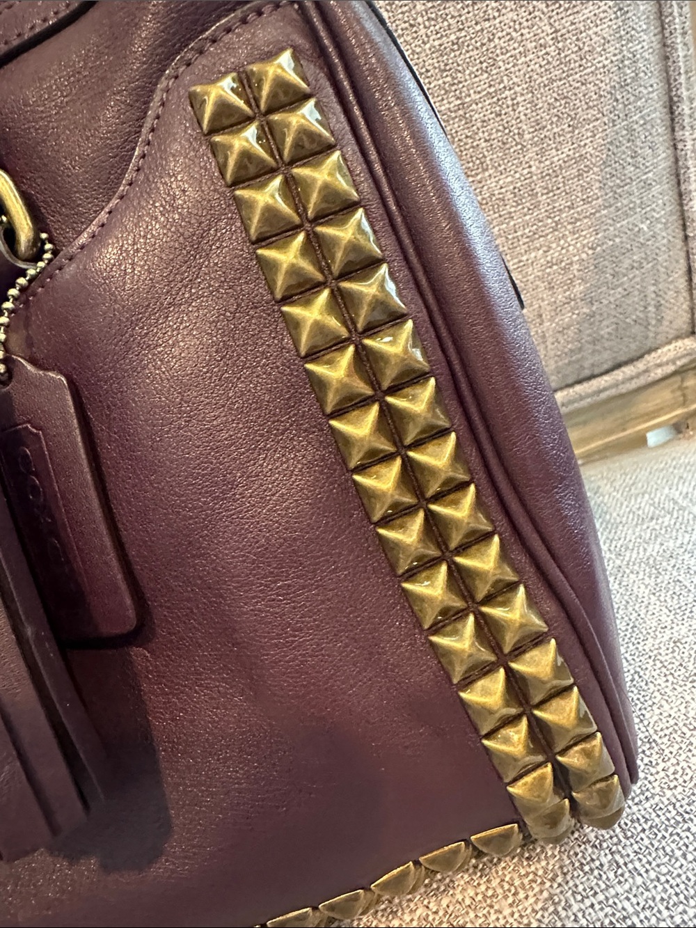 Coach Legacy Studded Haley Satchel. Plum/purple .Style 26404 - Picture 14 of 16